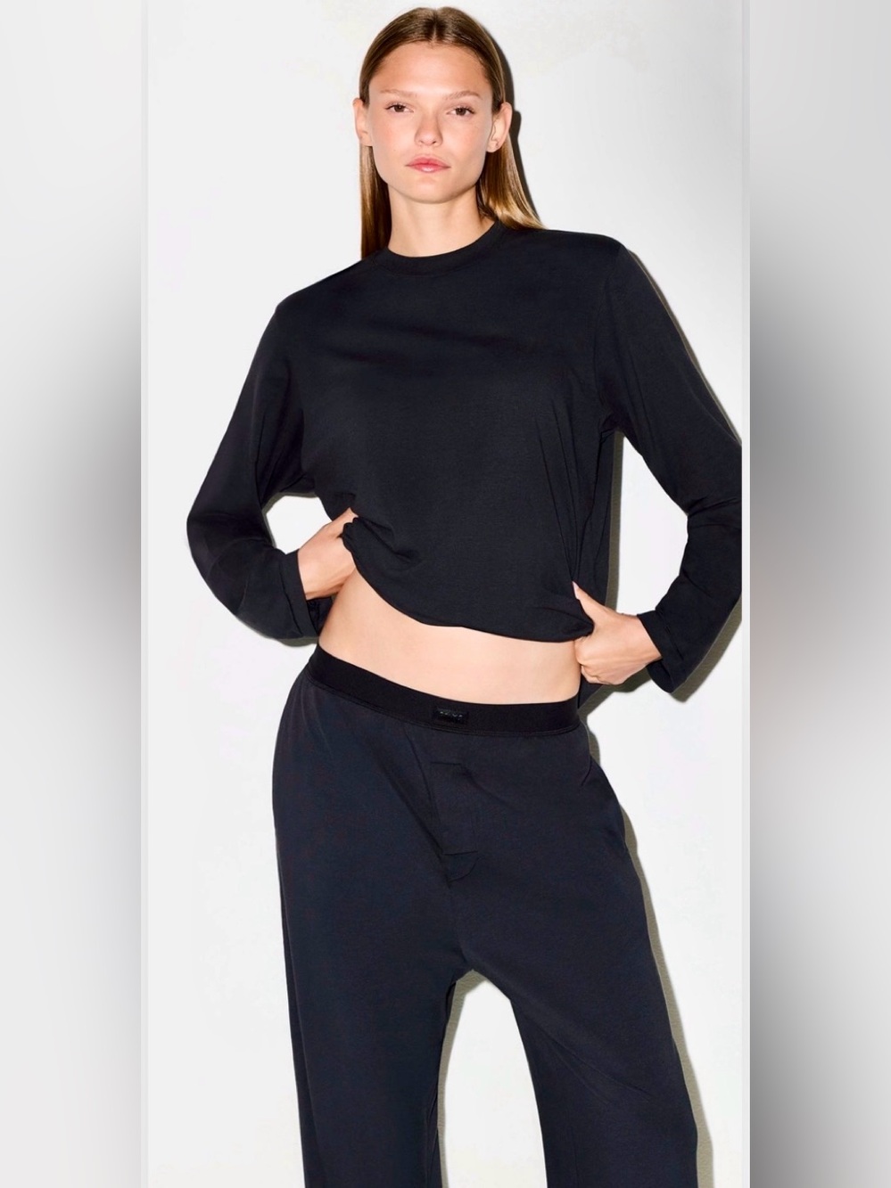 SKIMS Boyfriend Loose Pant, Onyx, Small, New w/Tags